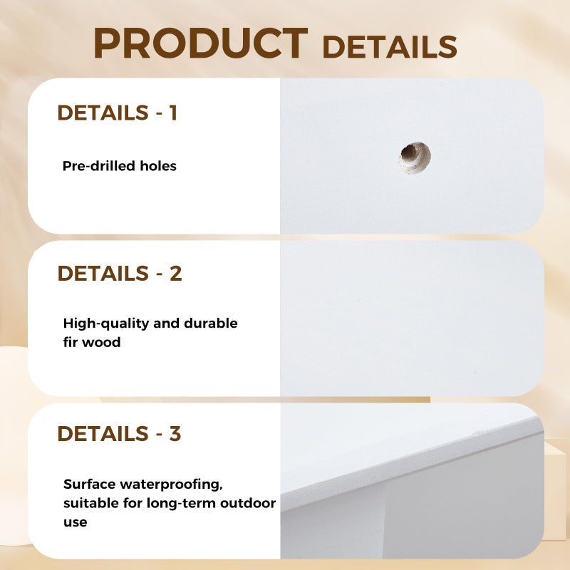 Threehoney Outdoor Little Library Mount 14x8x5.91 Inch Stable Wood Storage Box Bracket Holder Suitable for 4x4 Post with Mounting Accessories for Community Cabinet Lending Library Box(White) - Image 4